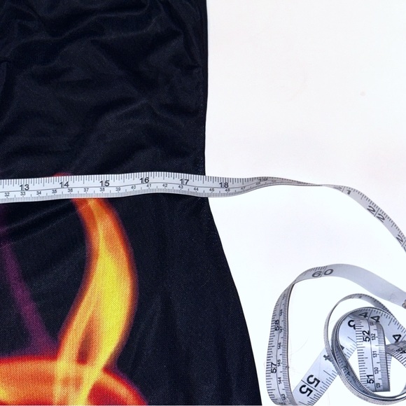 Blackmilk Inferno Sheer Bodycon Slip Dress LIMITED - midi black mesh flame XL - Picture 4 of 10
